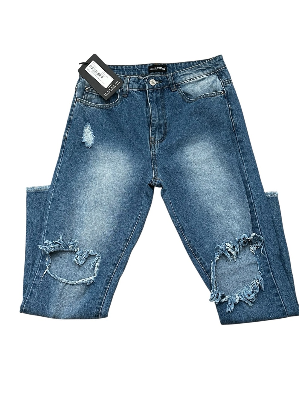 NWT PrettyLittleThing Distressed High-Rise Blue Women’s Size 6 US/10 UK